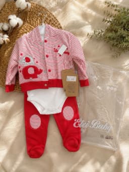 3-Piece Baby Set layette jumpsuit including jacket, pant